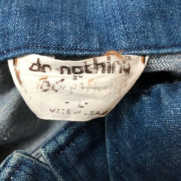 Heavy Denim Chore Jacket Shacket Blue Jean Vintage Pearl Snap - Picture 4 of 6